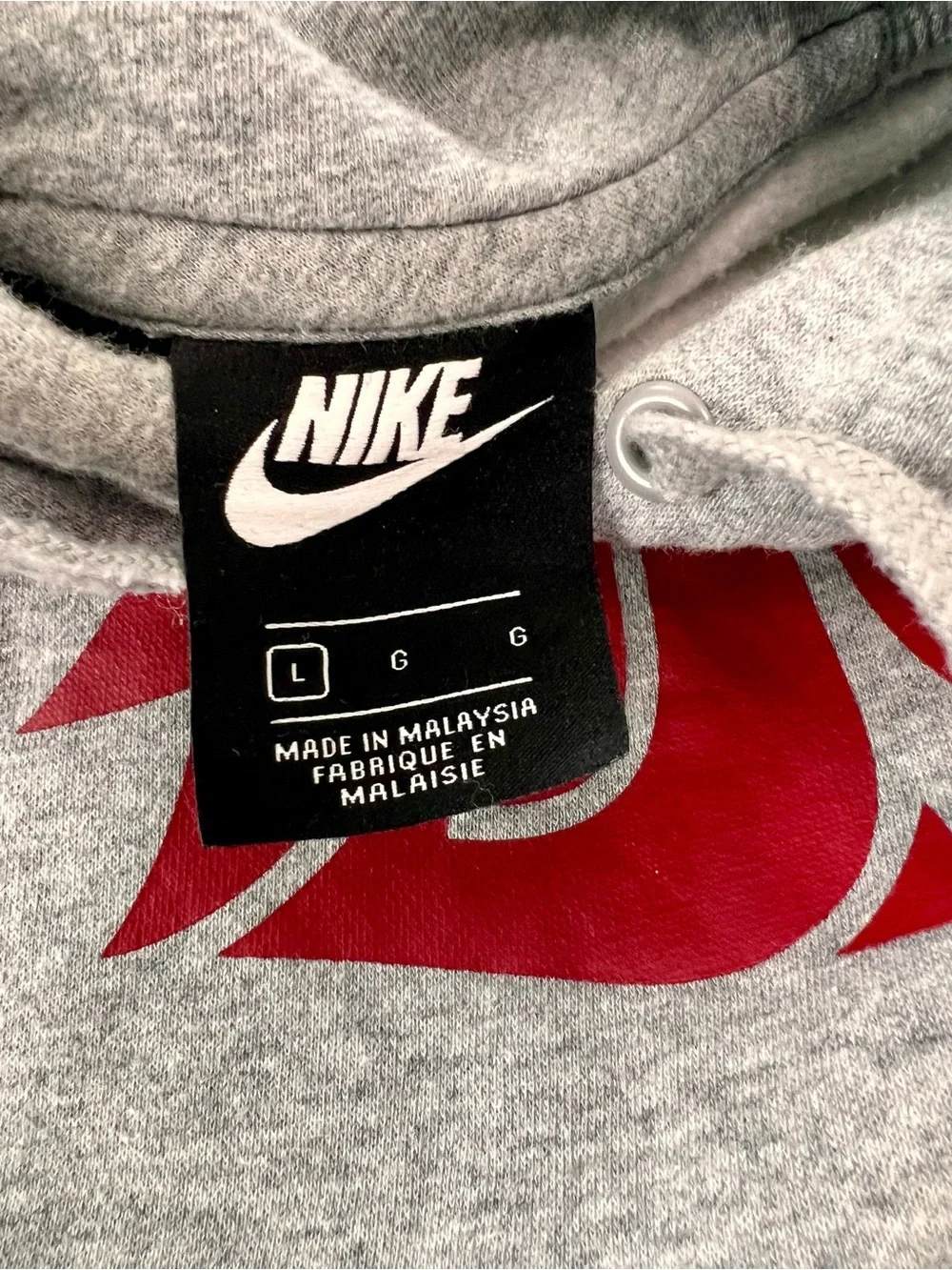 Nike Washington State Cougars Hoodie Men’s Large Gray Crimson WSU Pullover L